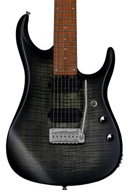 JP15-7 7-String Electric Guitar, Flame Maple Top - Trans Black Satin