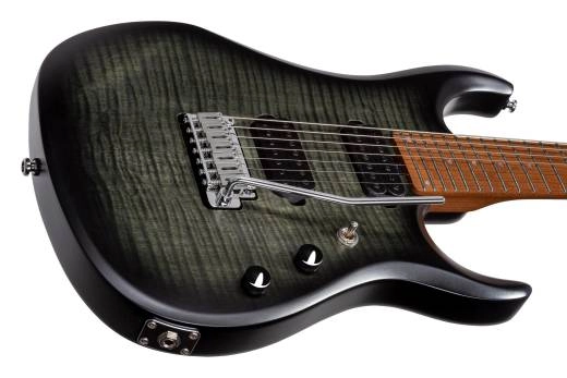 JP15-7 7-String Electric Guitar, Flame Maple Top - Trans Black Satin