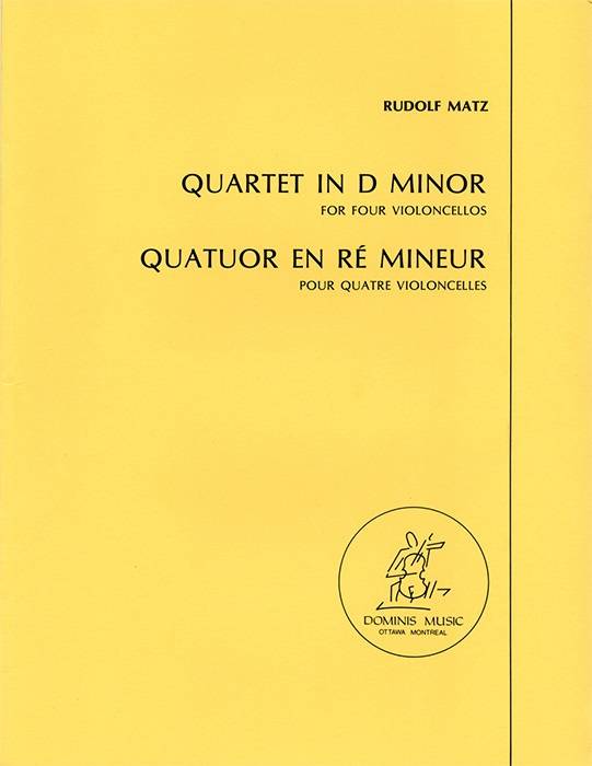 Quartet in D Minor - Matz - 4 Cellos - Pocket Score