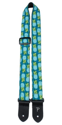 Perris Leathers Ltd - 1.5 Ukulele Strap w/ Pineapple Design - Teal