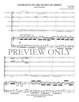 Entrance of the Queen of Sheba - Handel/Marlatt - Brass Quintet/Organ - Gr. Medium-Difficult