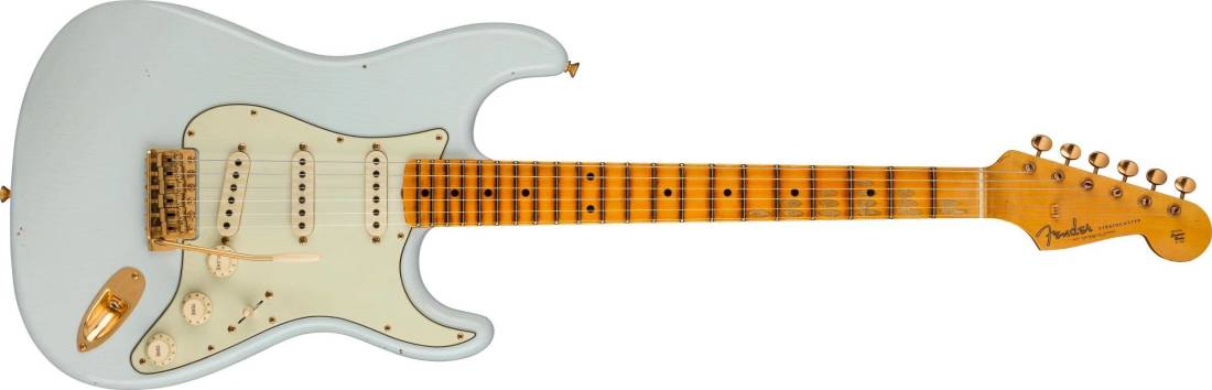 Limited Edition \'62 Bone Tone Stratocaster Journeyman Relic - Super Faded Aged Sonic Blue