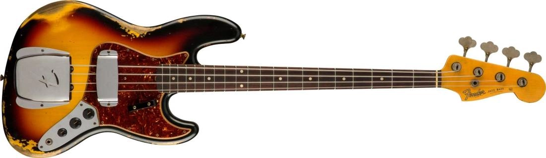 Basse 1961 Jazz Bass Heavy Relic - 3-Colour Sunburst