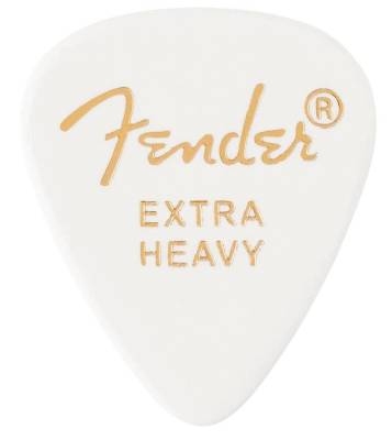 Fender - 351 Shape Premium Picks, Extra Heavy - White, 12 Count