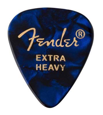 Fender - 351 Shape Premium Picks, Extra Heavy - Blue Moto, 12 Count