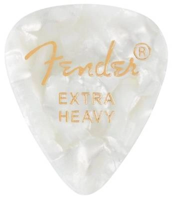 Fender - 351 Shape Premium Picks, Extra Heavy - White Moto, 12 Count