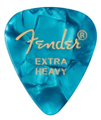 Fender - 351 Shape Premium Picks, Extra Heavy - Ocean Turquoise, 12 Count