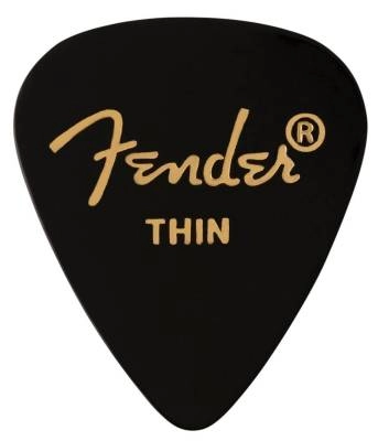 Fender - 351 Shape Celluloid Picks 12-Pack, Thin - Black