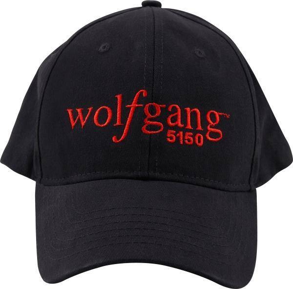 Wolfgang Fitted Hat, Black with Red Logo
