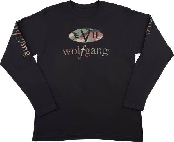 Wolfgang Camo Long Sleeve T-Shirt, Black - Medium