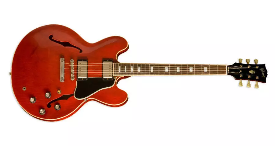 1963 Historic ES-335 Semi Hollow Electric - Block Inlays - Plain Top - Faded Cherry