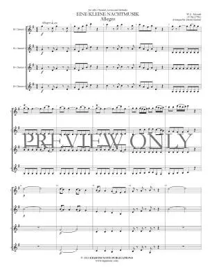 Eine Kleine Nachtmusik: Allegro - Mozart/Marlatt - Clarinet Quartet - Gr. Medium-Difficult