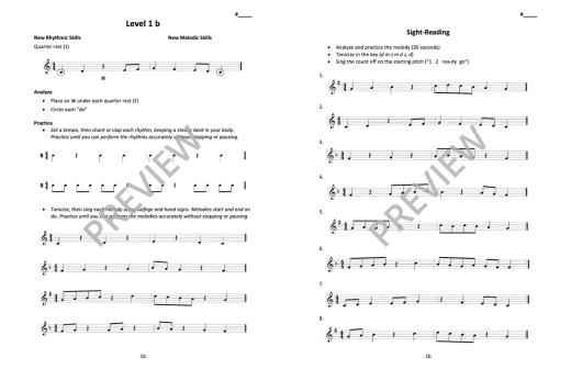 Level Up: An Interactive System for Vocal Sight-Reading, Volume 1: Treble Clef (Student Workbook) - Book