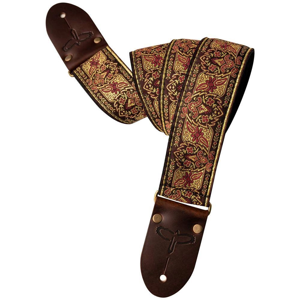 2\'\' Deluxe Retro Guitar Strap - Burgundy