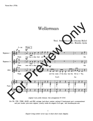 Wellerman - Sea Chantey/Ayres - SSA