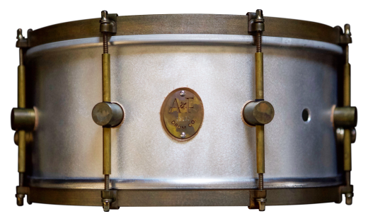 Raw Aluminum Snare with Raw Brass Hardware - 6.5x14\'\'