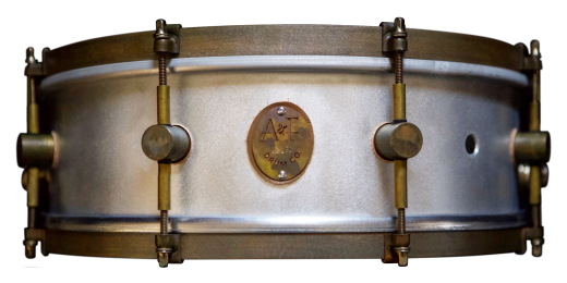 A&F Drum Co. - Raw Aluminum Snare with Raw Brass Hardware - 5x14