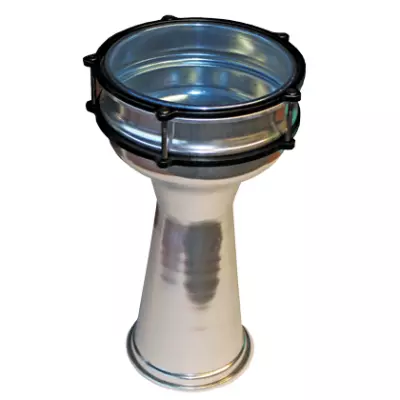 8 x 14- inch Aluminum Darbuka  - Silver Finish