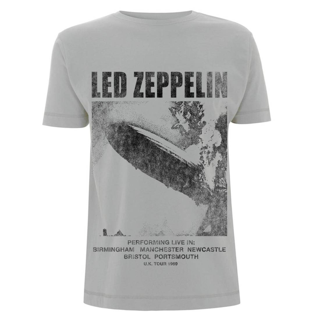 Led Zeppelin T-Shirt, UK Tour 1969 Ice Grey - Large