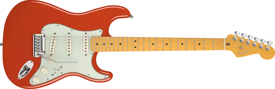 American Deluxe Strat - Maple V Neck in Fiesta Red
