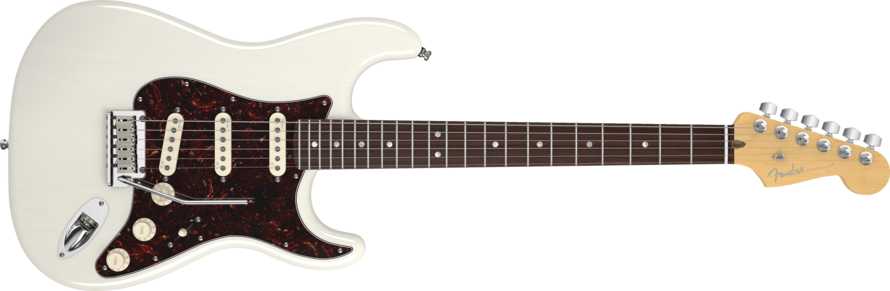 Fender American Deluxe Ash Strat - Rosewood Neck In White Blonde