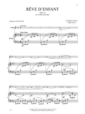 Reve d\'enfant, Op. 14 - Ysaye/Kaler - Violin/Piano - Sheet Music