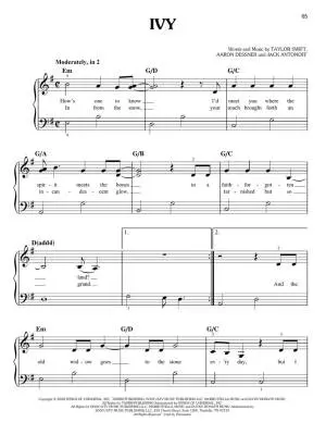 Taylor Swift: Evermore - Easy Piano - Book