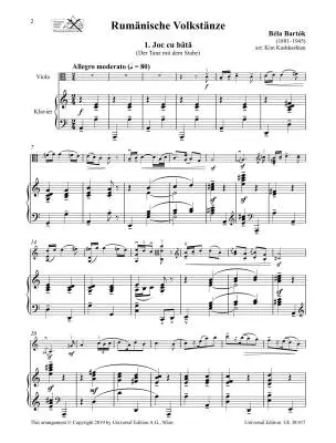 Romanian Folk Dances - Bartok/Kashkashian - Viola/Piano - Book