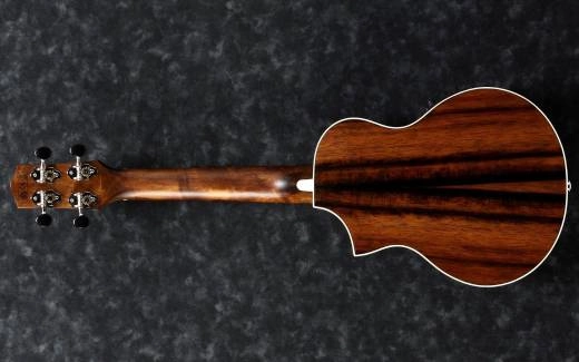 UEW13MEE EW Cutaway Concert Ukulele, Macassar Ebony w/Electronics - Dark Brown Open Pore