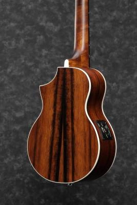 UEW13MEE EW Cutaway Concert Ukulele, Macassar Ebony w/Electronics - Dark Brown Open Pore