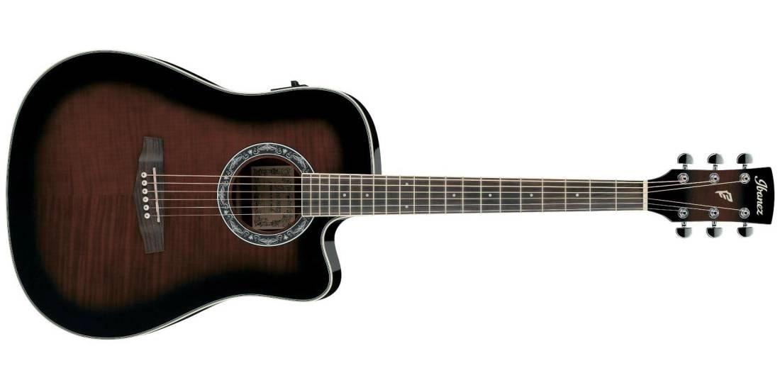 PF28ECE Cutaway Dreadnought Acoustic/Electric Guitar - Dark Violin Sunburst High Gloss