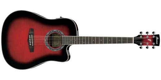 Ibanez - PF28ECE Cutaway Dreadnought Acoustic/Electric Guitar - Transparent Red Sunburst High Gloss