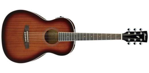 Ibanez - PN12E Parlor Acoustic/Electric Guitar - Vintage Mahogany Sunburst High Gloss