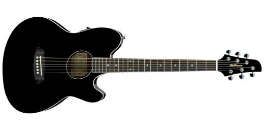 Ibanez - TCY10E Talman Double Cutaway Acoustic/Electric Guitar - Black High Gloss