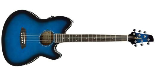 Ibanez - TCY10E Talman Double Cutaway Acoustic/Electric Guitar - Transparent Blue Sunburst High Gloss