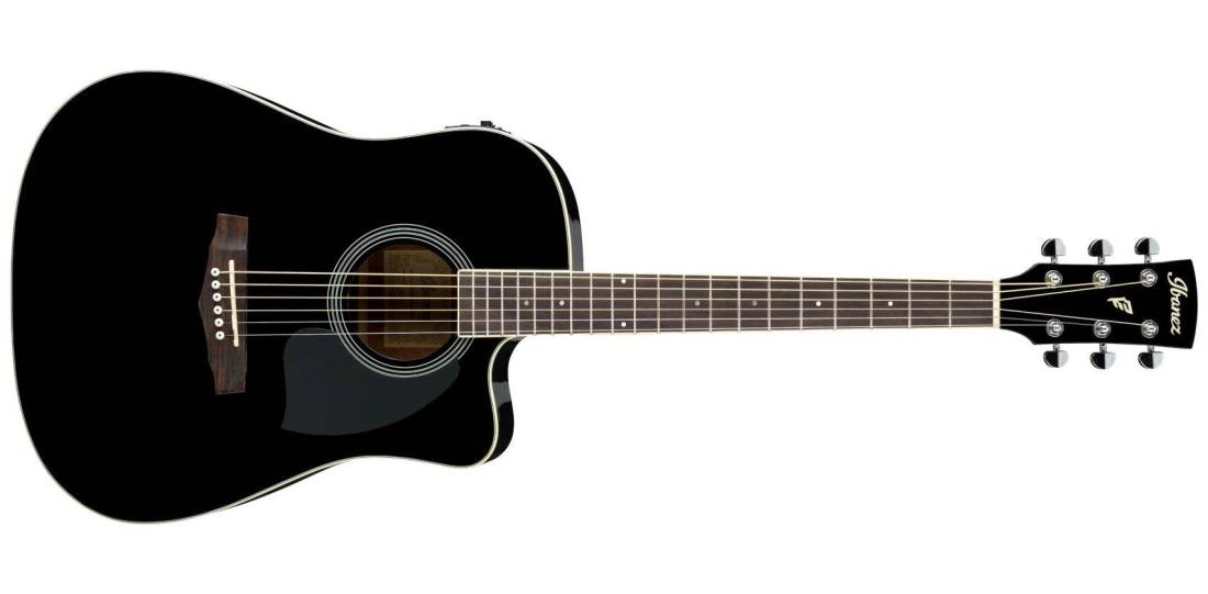 PF15ECE Cutaway Dreadnought Acoustic/Electric Guitar - Black High Gloss