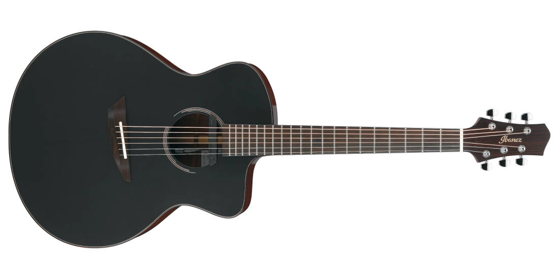 JGM10 Asymmetrical Jumbo Acoustic/Electric Guitar with Case - Black Satin Top, Natural High Gloss Back and Sides