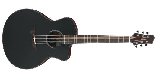 JGM10 Asymmetrical Jumbo Acoustic/Electric Guitar with Case - Black Satin Top, Natural High Gloss Back and Sides