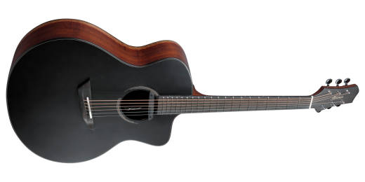 JGM10 Asymmetrical Jumbo Acoustic/Electric Guitar with Case - Black Satin Top, Natural High Gloss Back and Sides