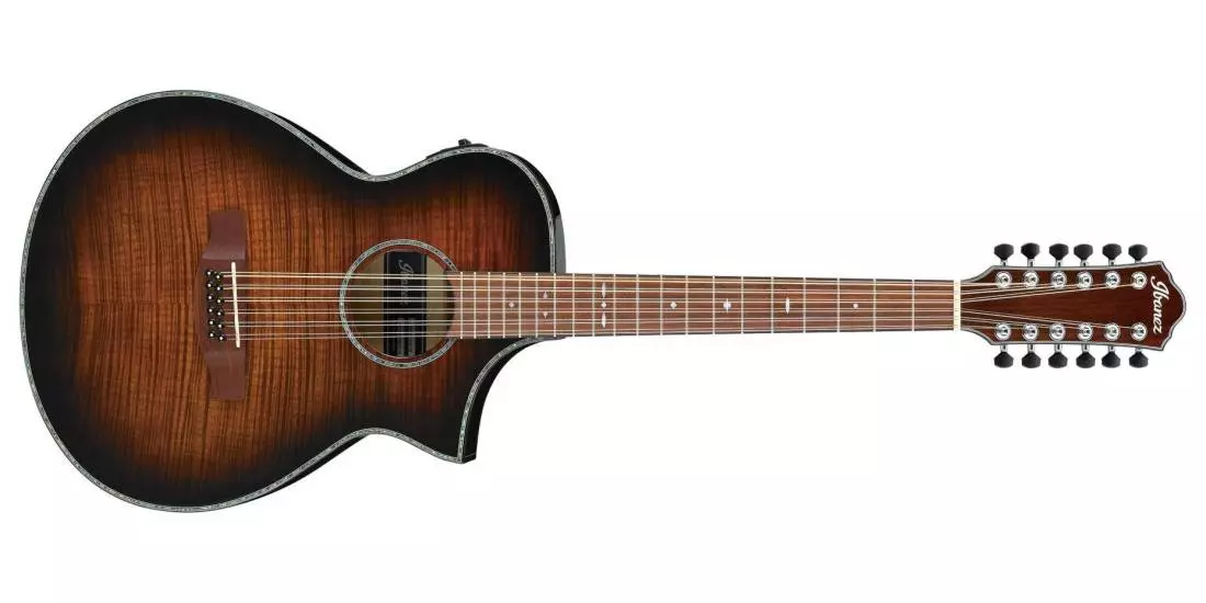 AEWC4012FM 12-String Acoustic/Electric Guitar - Tiger Burst High Gloss