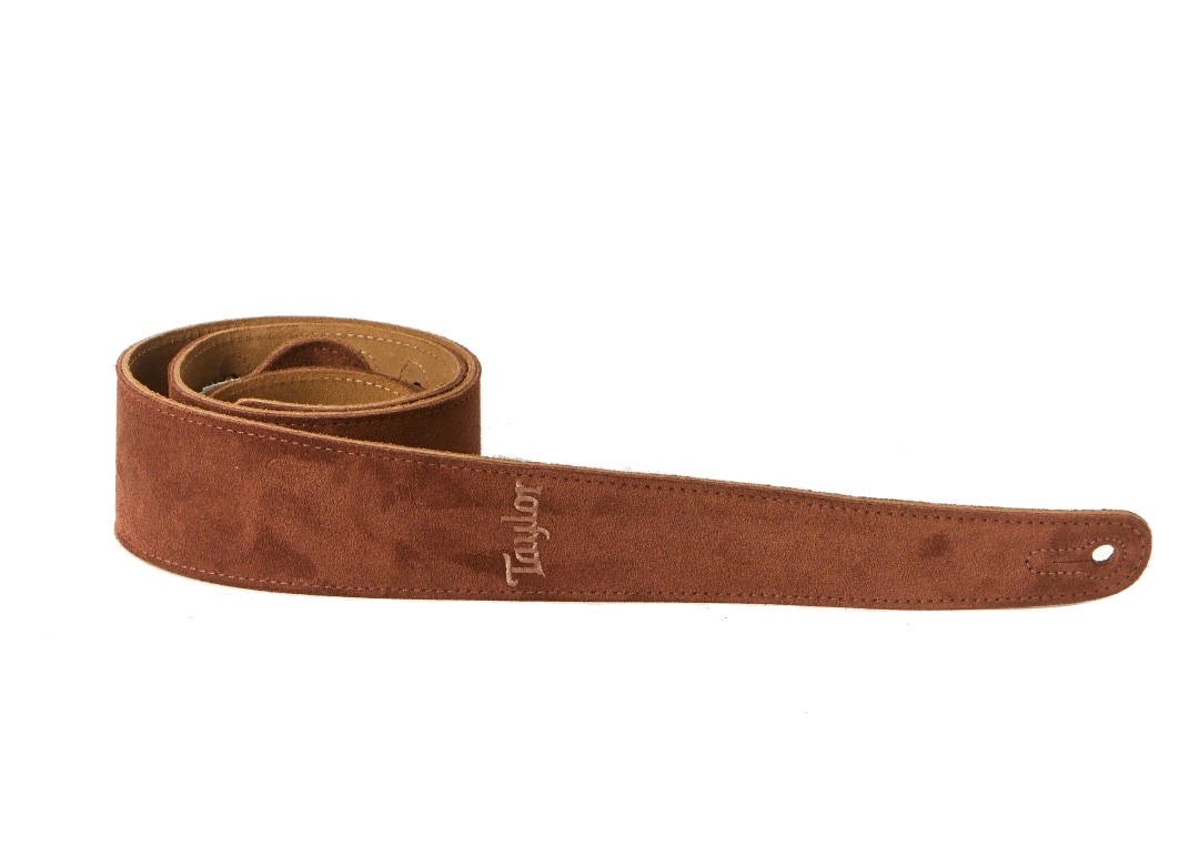 2.5\'\' Embroidered Suede Guitar Strap - Chocolate Brown