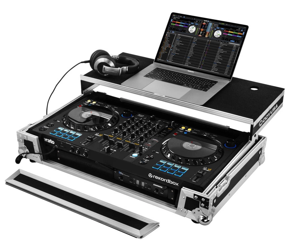 ATA 1U Flight Case with Glide Laptop Platform for Pioneer DDJ-FLX6