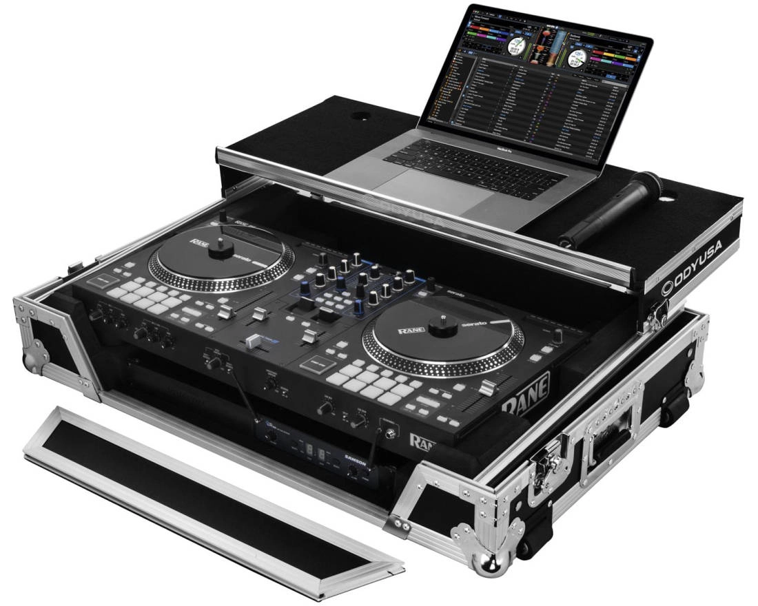 Flight Case for Rane One with 1U Rack Space & Glide Platform