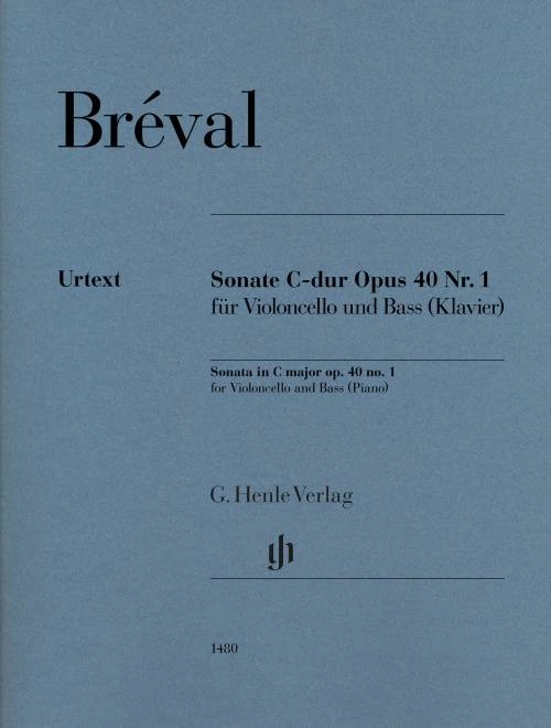 Sonata in C Major Op. 40, No. 1 - Breval/Umbreit - Cello/Bass/Piano - Score/Parts