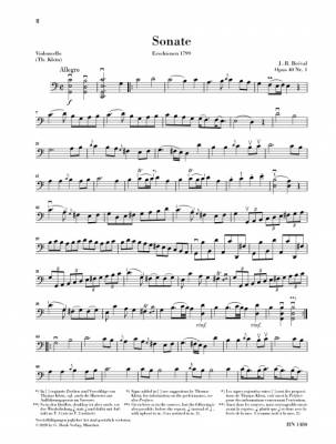 Sonata in C Major Op. 40, No. 1 - Breval/Umbreit - Cello/Bass/Piano - Score/Parts