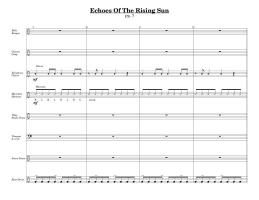 Echoes Of The Rising Sun - Bailey - Percussion Ensemble - Score/Parts