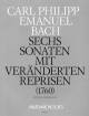 Amadeus Verlag - 6 Sonatas with Altered Reprises (1760) Wq 50 - Bach/Darbellay - Piano - Book