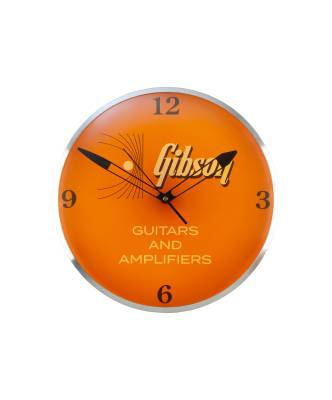 Vintage Lit Wall Clock Kalamazoo Orange