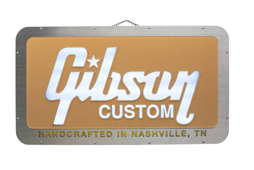 Gibson - Enseigne DEL avec logo Gibson Custom - Or
