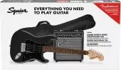 Squier - Affinity Stratocaster HSS Pack w\/15G, Gig Bag - Charcoal Frost Metallic